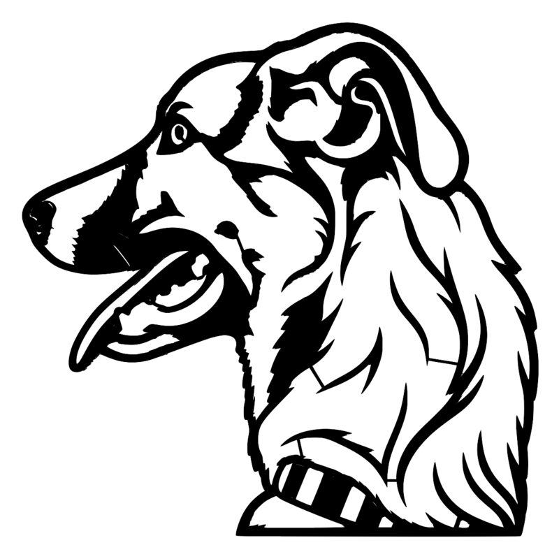 El trazo vectorizado del retrato, en negro sobre blanco, tal como se imprimió: una sola línea continua que dibuja la cabeza.
